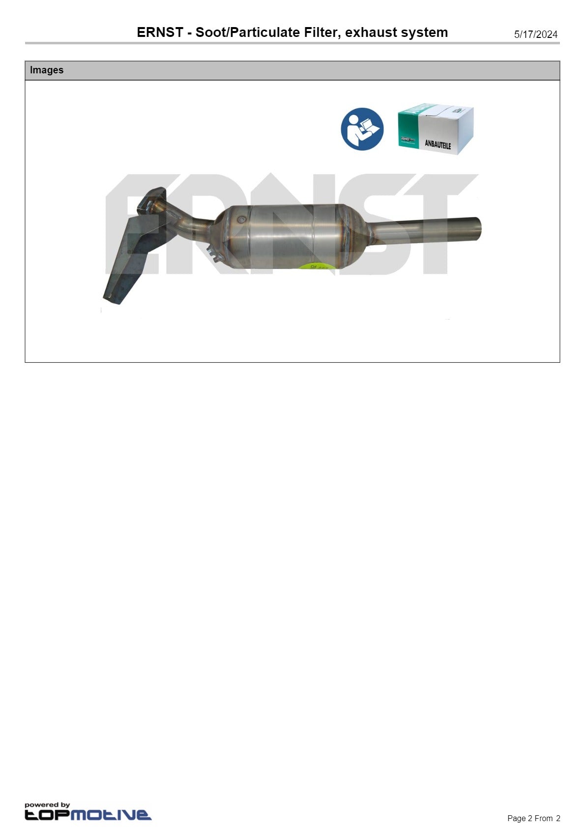 DPF Kit for Audi A6 3.0L – Ernst Diesel Particulate Filter