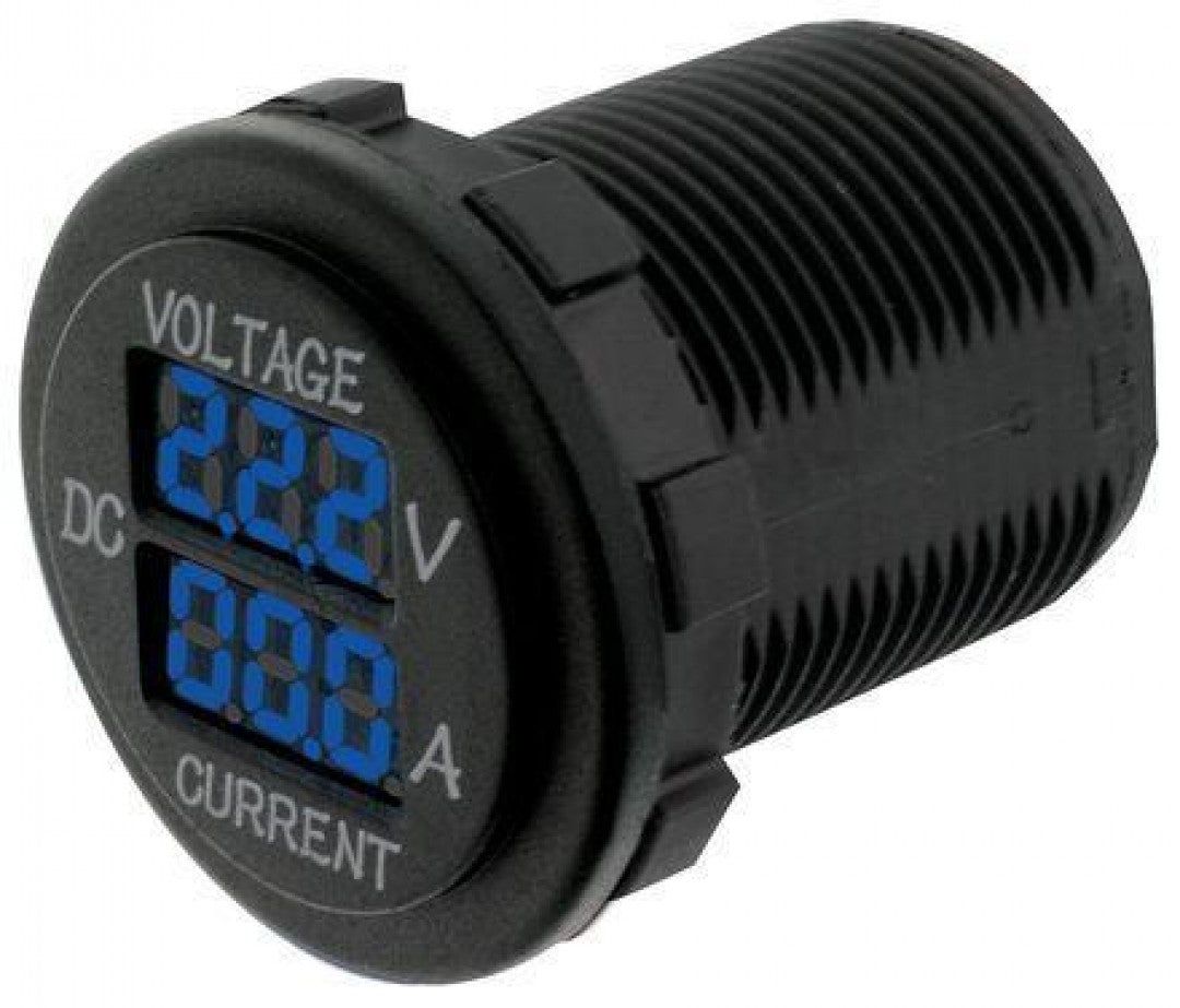 Hulk 4X4 - VOLTMETER & AMMETER 5-30v & 0-10a RANGE BLUE LED 29mm DIA