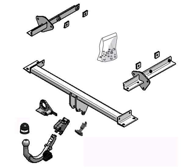 BRINK | Diagonal Detachable European Towbar | Mercedes-Benz A-Class B-Class 2004–2018 | BR-443100