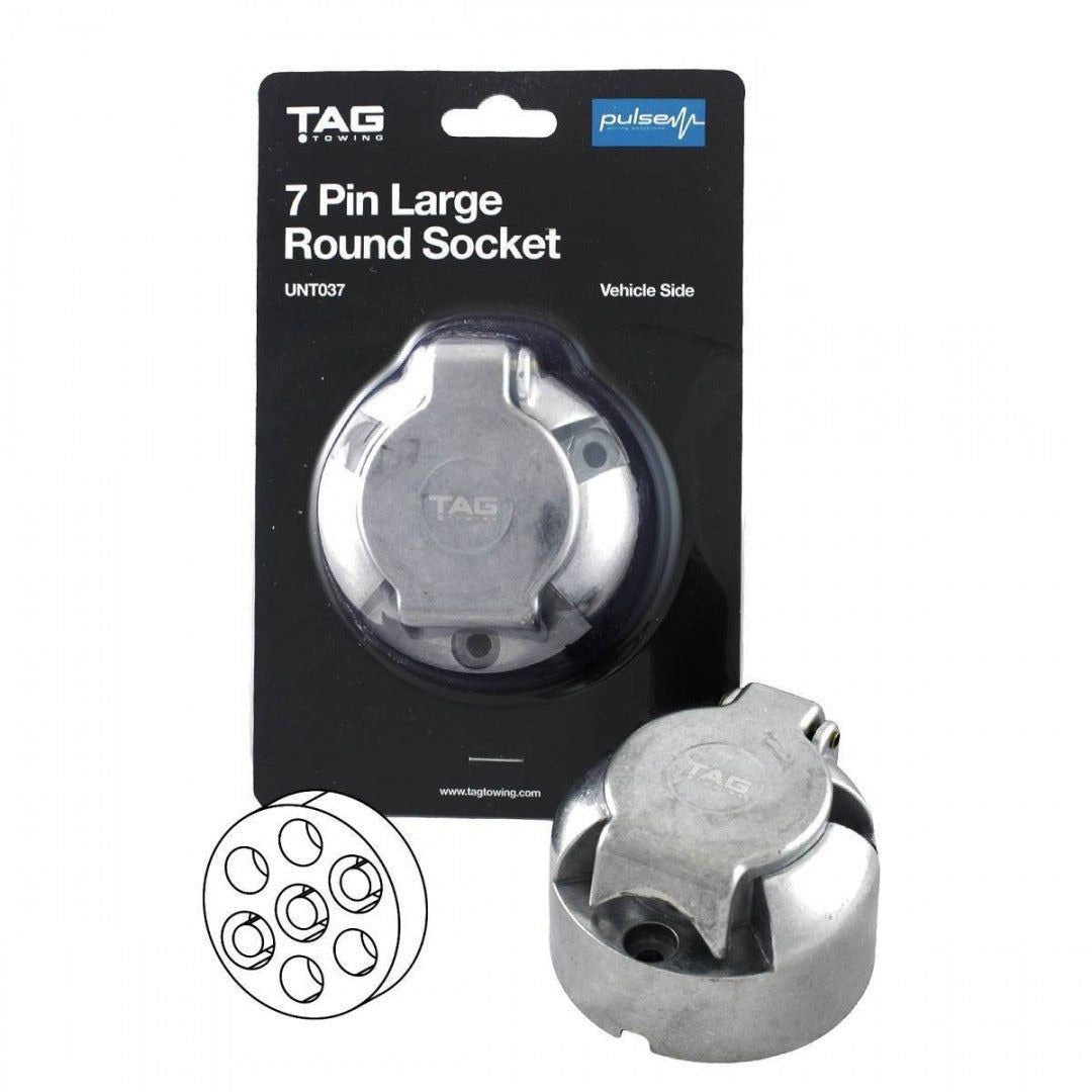 TAG | 7-Pin Large Round Socket (Vehicle Side) | Universal Fitting | UNT037