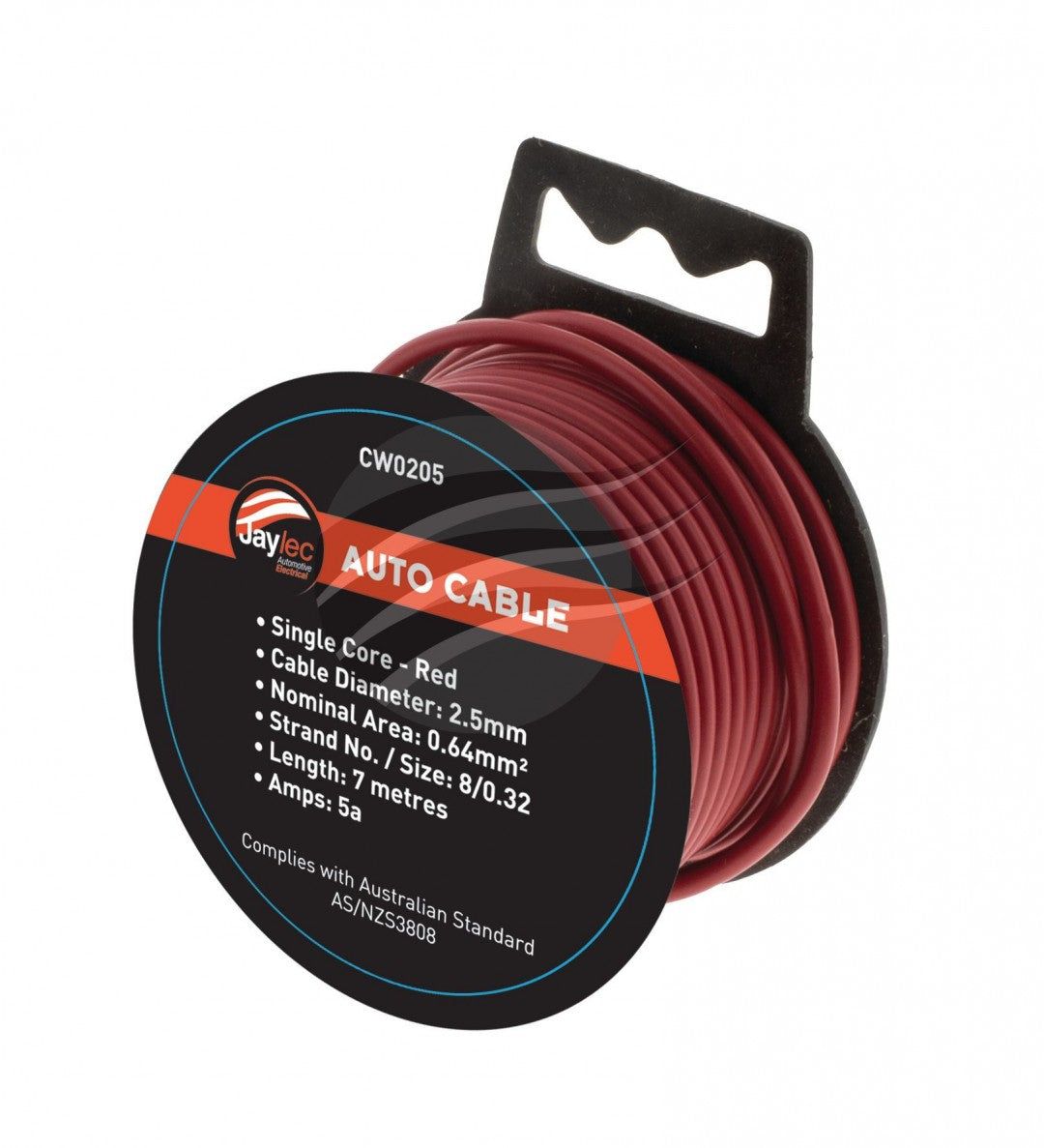 Jaylec - 2.5mm Single Core Cable Red 7 Metres & 5 Amps
