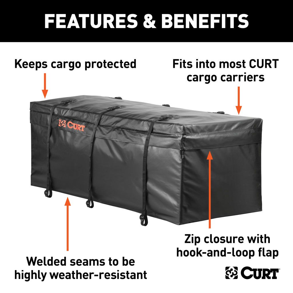 CURT | Weatherproof Vinyl Cargo Bag 142cm x 56cm x 53cm | 425L | 18211