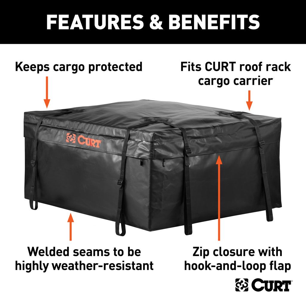 CURT | Weatherproof Vinyl Cargo Bag 96cm x 86cm x 46cm | 382L | 18220