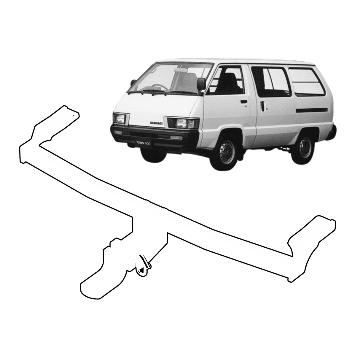 BTA | Light Duty Towbar | Toyota Townace Spacia YR2206 1993–1996 | Capacity 1000kg | TOY044