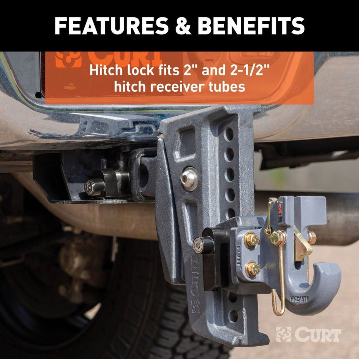 CURT | Rebellion XD Tongue And Hitch Lock Set | Keyed Alike Stainless | 45932