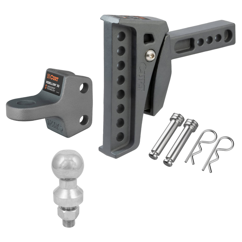 CURT - Rebellion XD ShockDrop Ball Mount (70mm Tow Ball Compatible Kit)