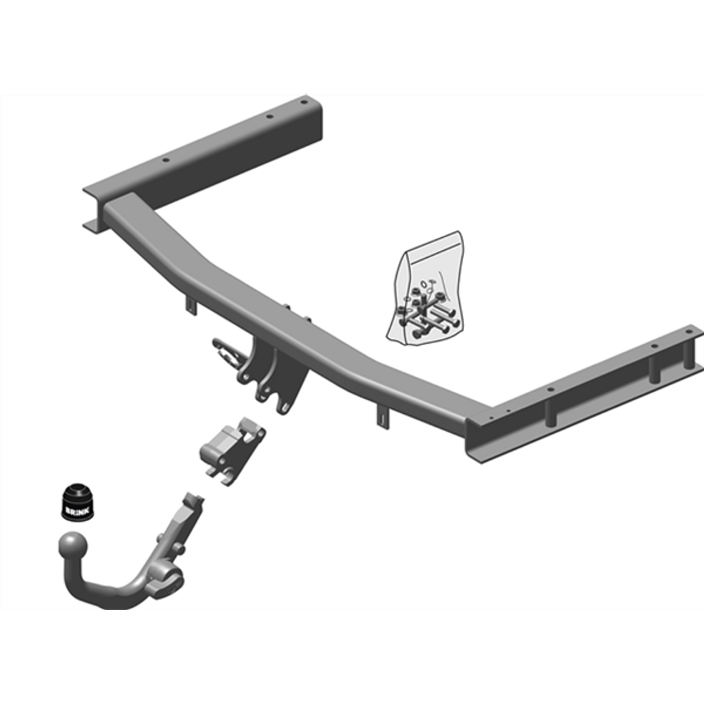 BRINK | Diagonal Detachable European Towbar | Audi A4 B6 B7 Sedan Wagon Convertible 2002–2009 | BR-440400