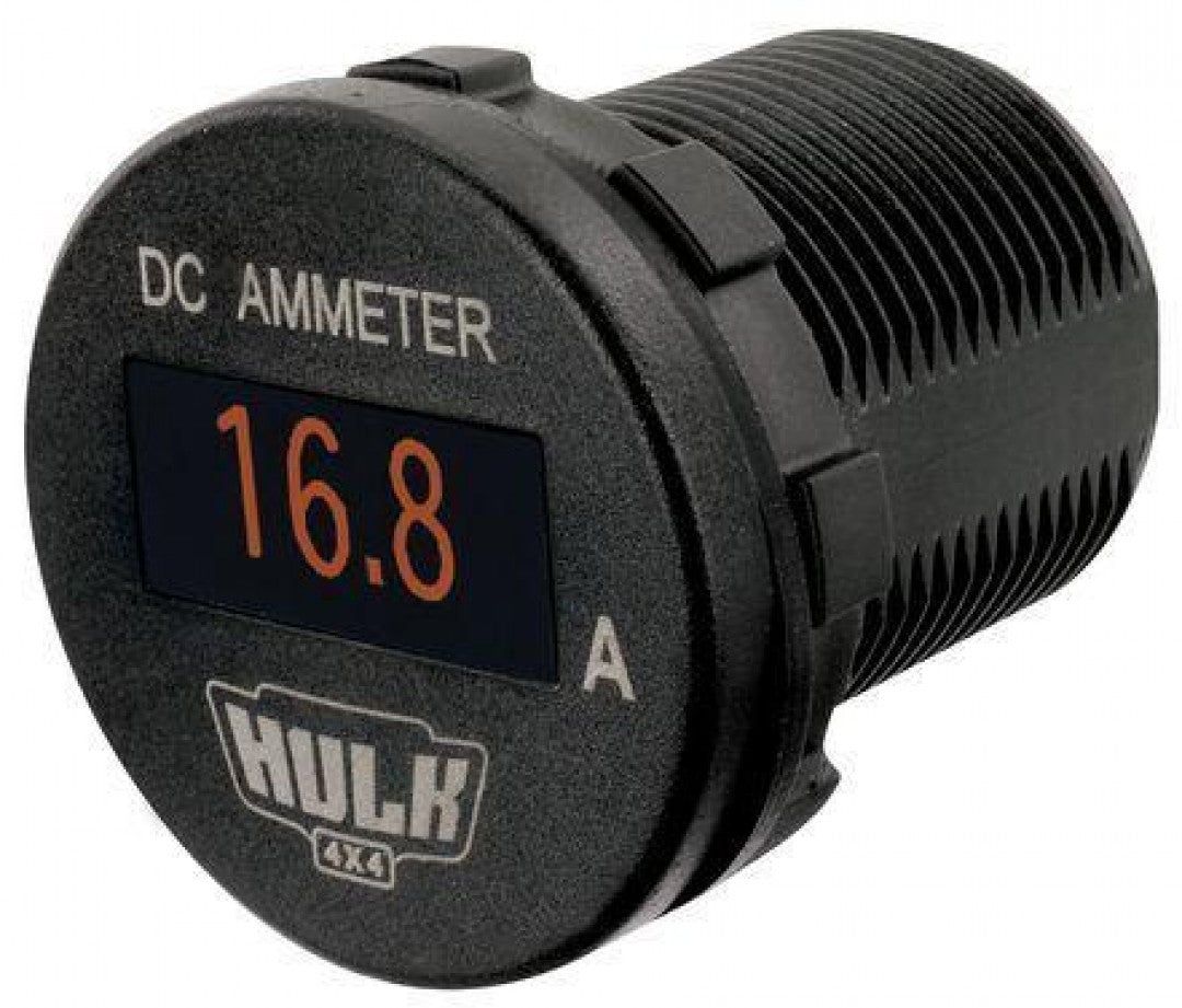 Hulk 4X4 - OLED AMMETER 12/24v DC 0-100a 29mm DIA WITH SHUNT AMBER LED