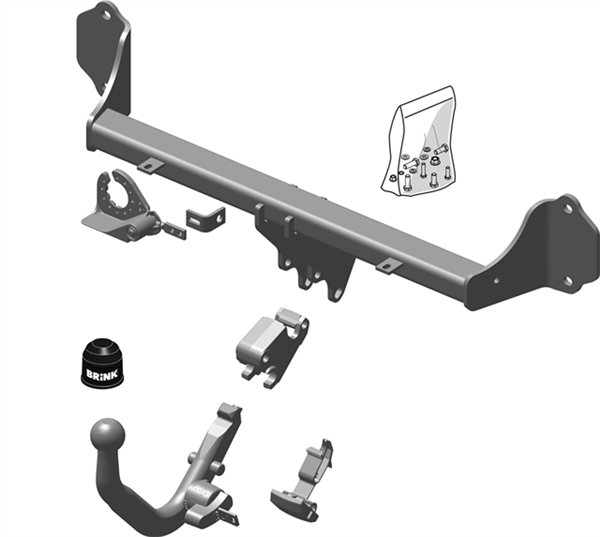BRINK | European Diagonal Detachable Towbar | BMW 3 & 4 SERIES F30 F31 F32 F33 F36 2011–2020 | BR-554500