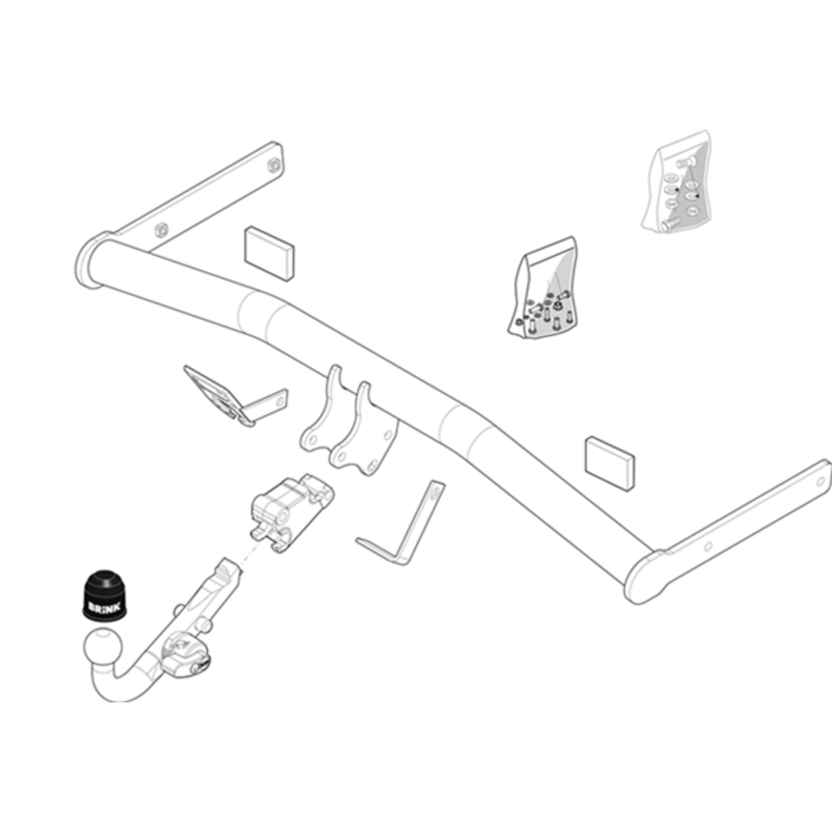 BRINK | Diagonal Detachable European Towbar | Volkswagen Golf MK5 Hatchback 2003–2010 | BR-427600