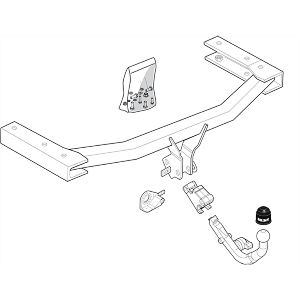 BRINK | Diagonal Detachable European Towbar | Audi A6 Sedan Wagon C6 2004–2011 | BR-439900