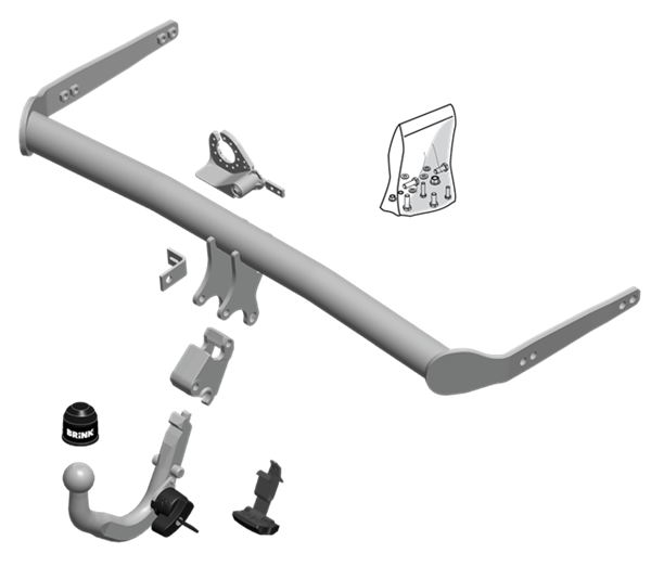 BRINK | European Diagonal Detachable Towbar | VW Golf & Skoda Octavia 2009–2021+ | BR-586600