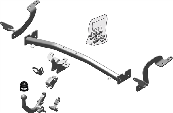 BRINK | European Diagonal Detachable Towbar | Peugeot 5008 2009–2013 | BR-525500
