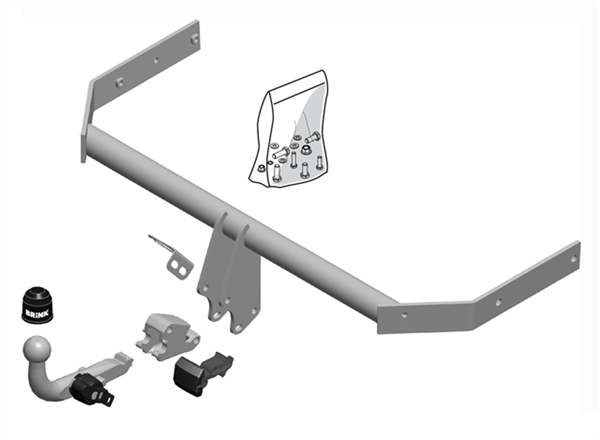BRINK | European Diagonal Detachable Towbar | VOLKSWAGEN POLO 6R 2009–2014 | BR-523000