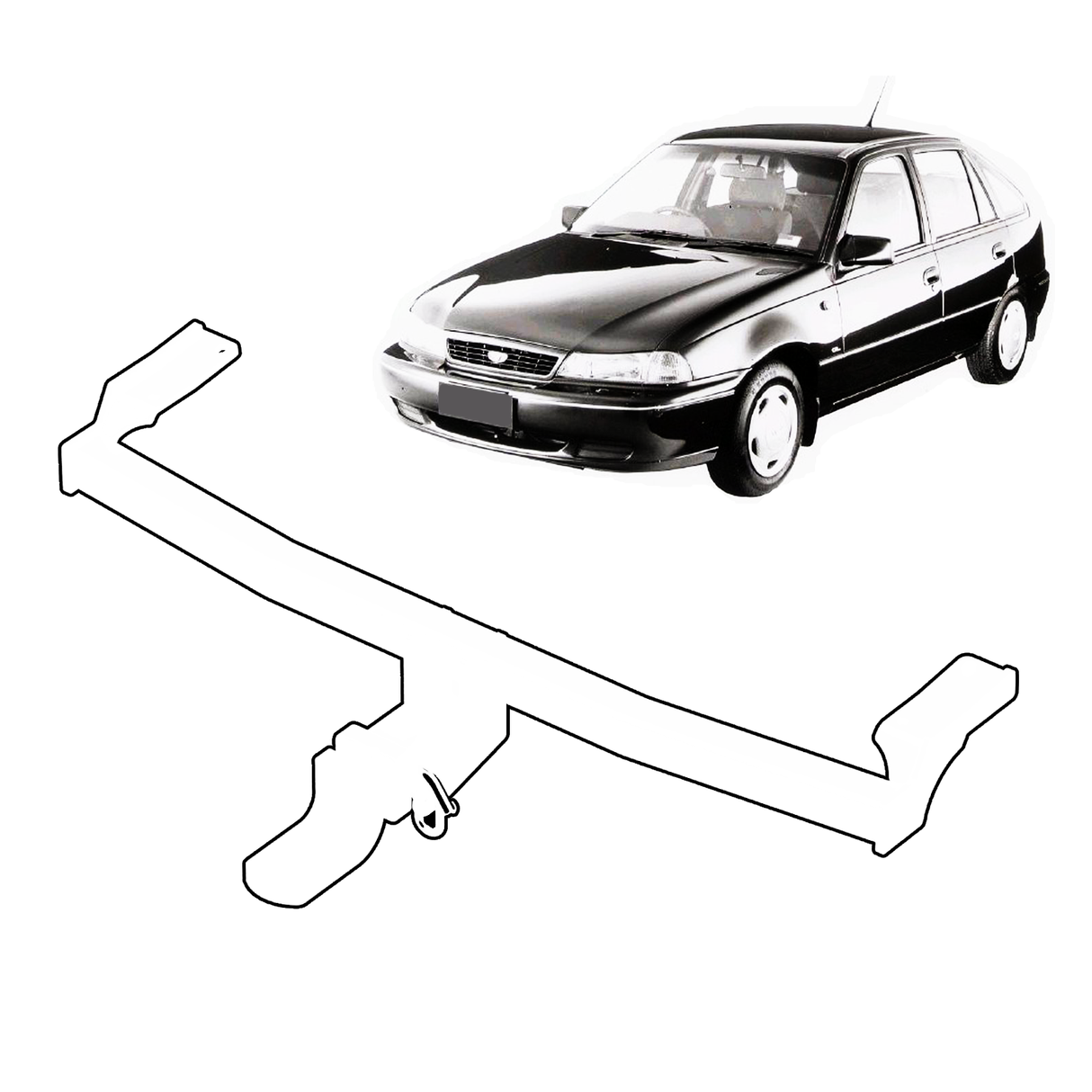 BTA | Light Duty Towbar | Daewoo Cielo Hatch 1995–1997 | Capacity 860kg | DAE01