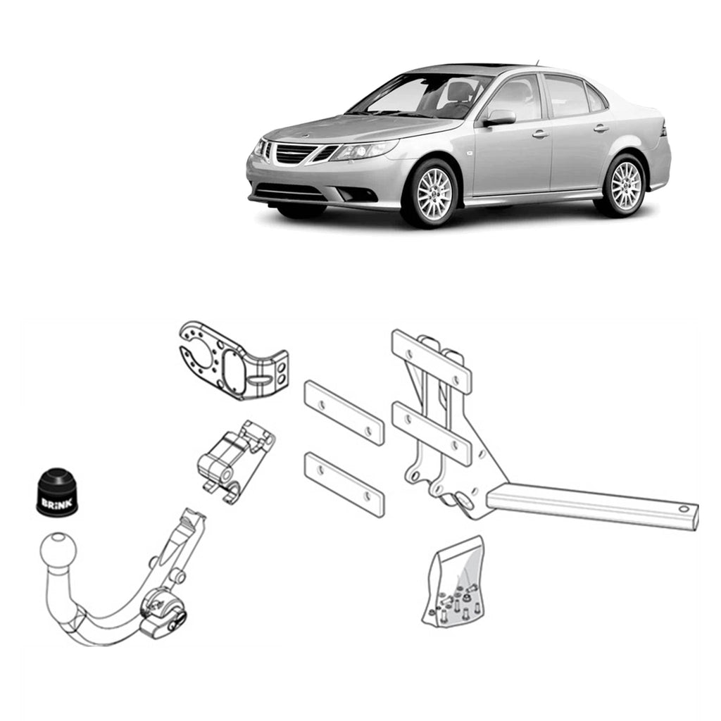 Brink | Diagonal Detachable European Towbar | Saab 9-3 Sedan YS3F 2002–2015 | BR-427500