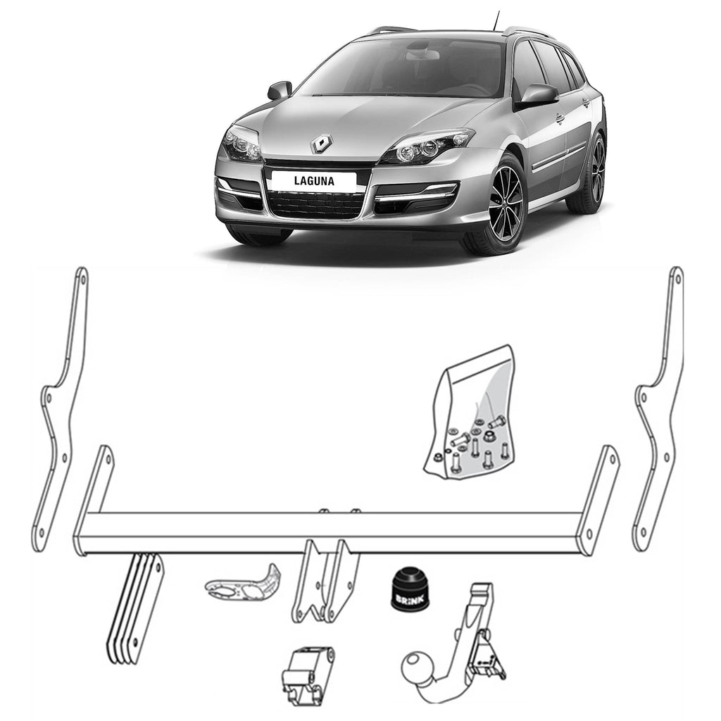 Brink | Detachable European Towbar | Renault Laguna Hatchback Wagon BT KT X91 2007-2015 | BR-448700