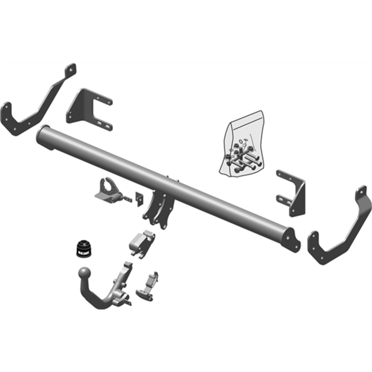BRINK | European Diagonal Detachable Towbar | PEUGEOT 508 Sedan Wagon Hatchback 2010–ON | BR-541400