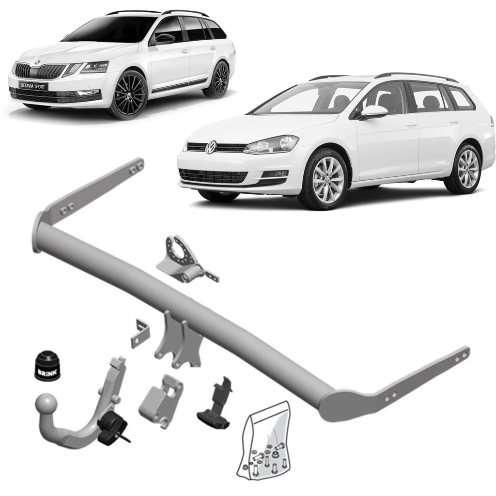 BRINK | European Diagonal Detachable Towbar | VW Golf & Skoda Octavia 2009–2021+ | BR-586600