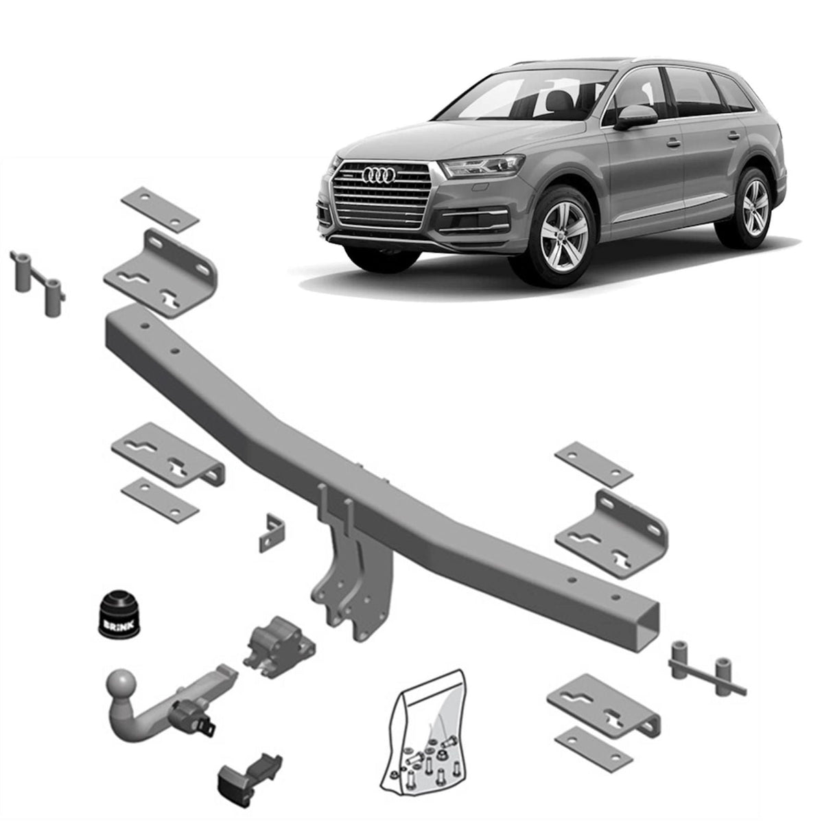 Brink | European Style Towbar & Direct Fit Wiring | Audi Q7 4M, 4MB, 4MG 2015–On | BR-606400-K101