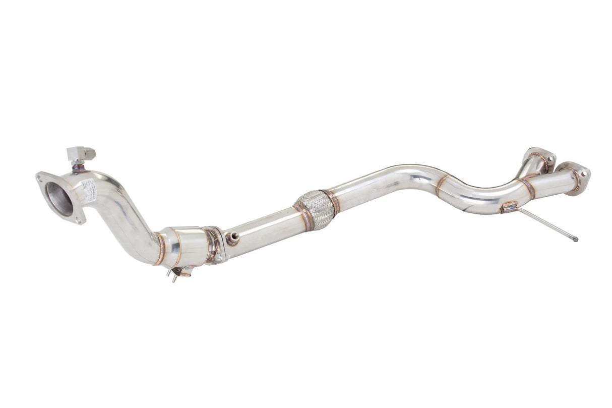 XForce | 3" Polished Stainless Downpipe Kit 100 Cell Cat | Ford Mustang EcoBoost 2014–2018 | ES-FM17-KITB
