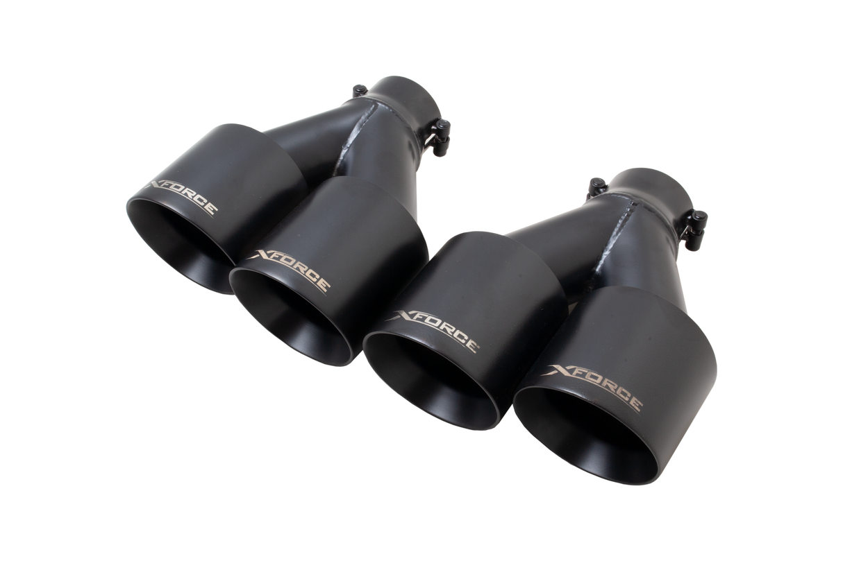 XForce | Matte Black Quad 4" Exhaust Tips | Kia Cerato GT Sedan BD 2018–2026 | ESKC22BLKTIPS