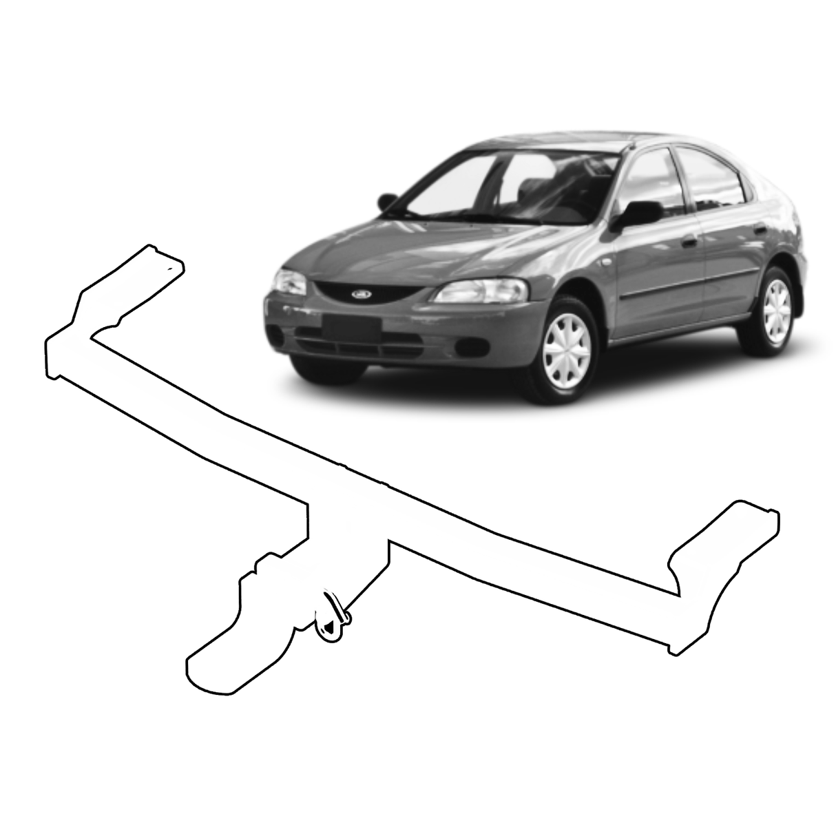 BTA | Light Duty Towbar | Mazda 323 Astina & Ford Laser Hatch 1994–1999 | Capacity 1000kg | MAZ052