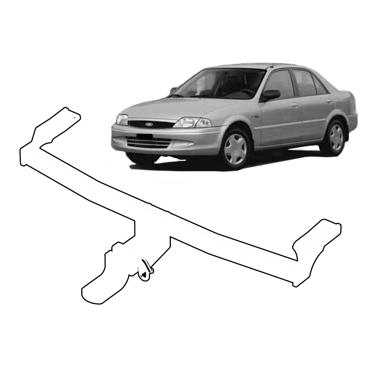 BTA | Light Duty Towbar | Mazda 323 BA & Ford Laser Sedan 1994–1999 | Capacity 1000kg | MAZ051