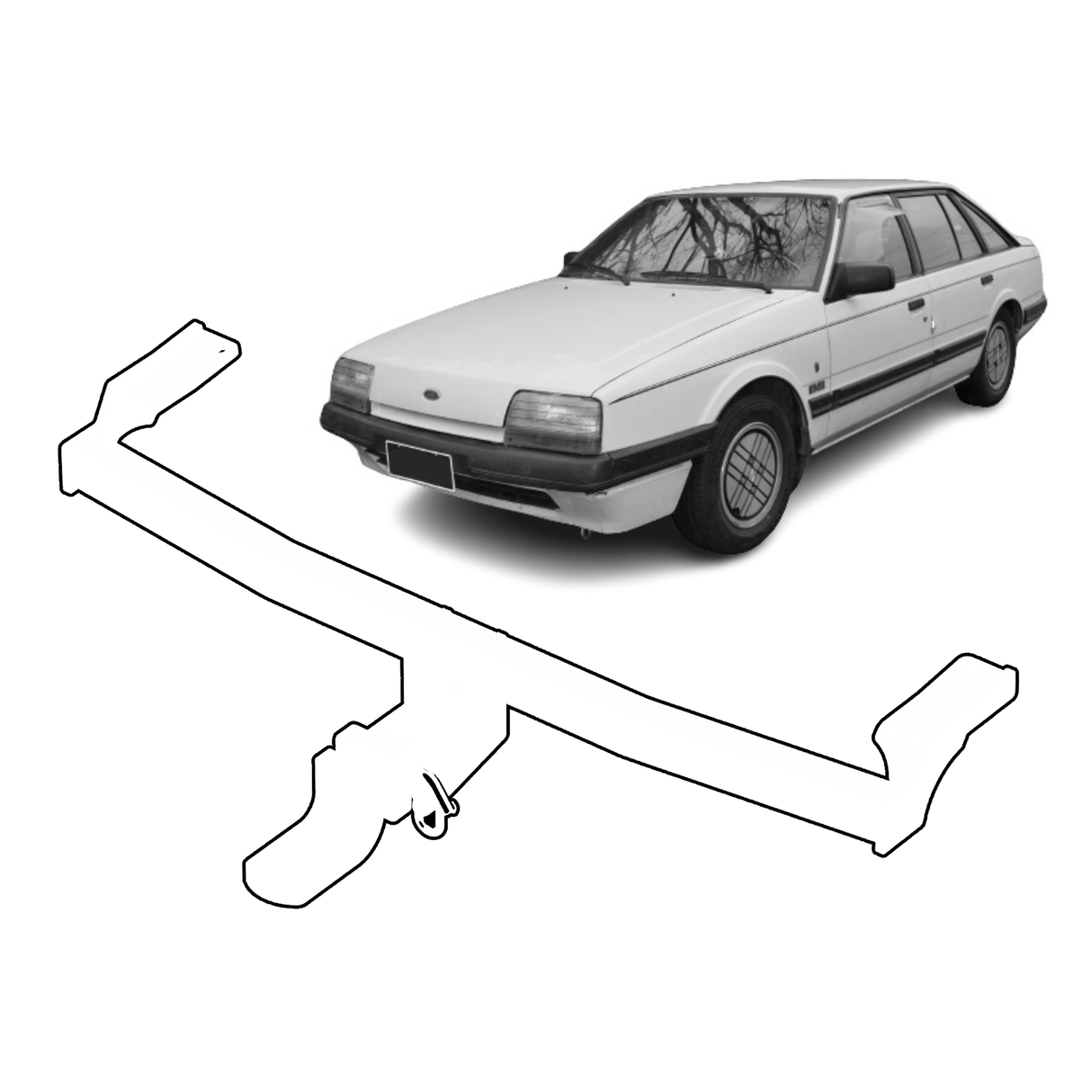 BTA | Light Duty Towbar | Ford Telstar AR & AS Sedan & Hatch 1983–1987 | Capacity 850kg | FOR052