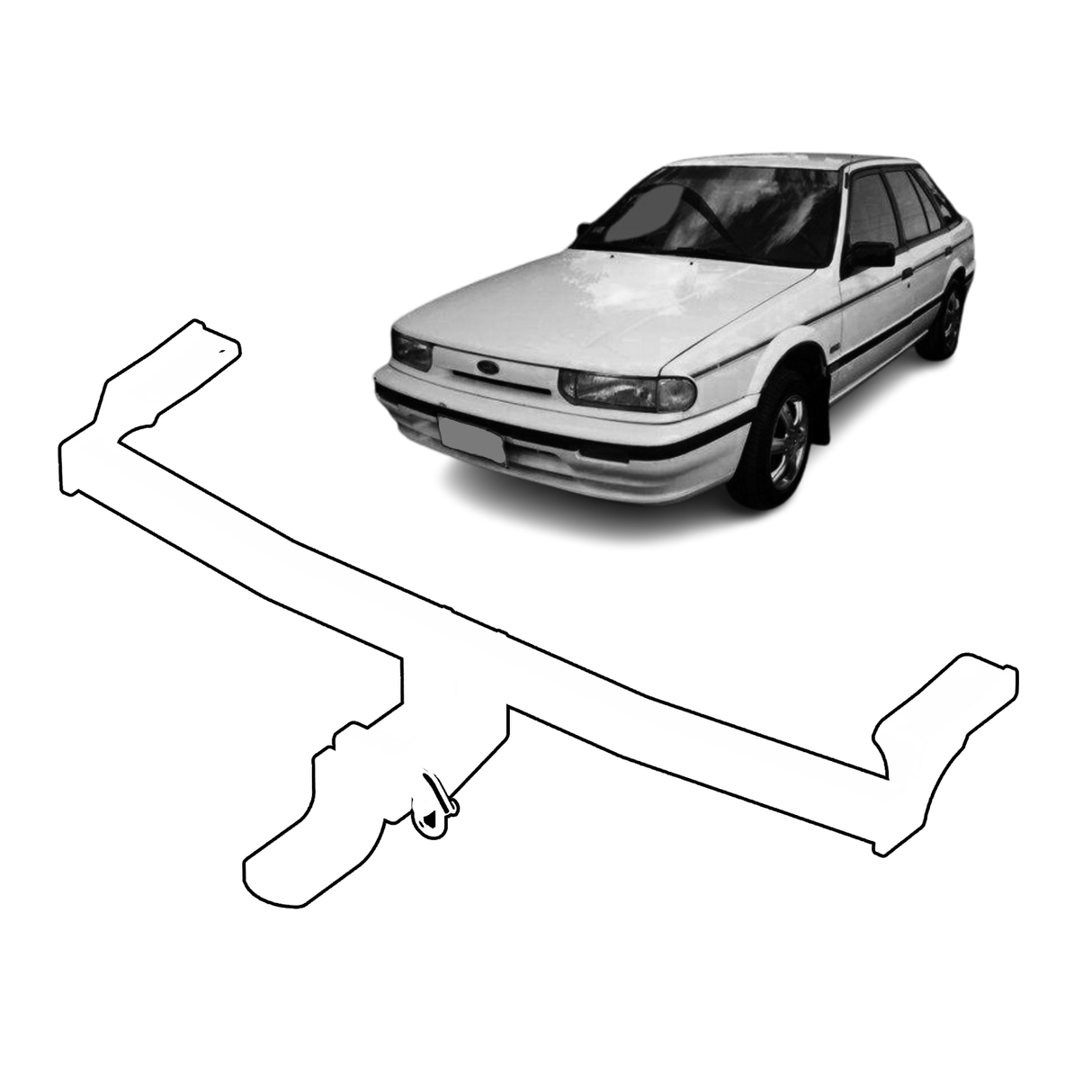 BTA | Light Duty Towbar | Ford Corsair / Nissan Pintara 1989–1993 | Capacity 900kg | DAT075