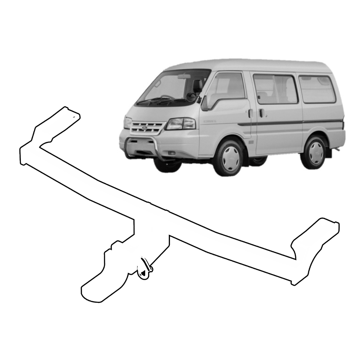 BTA | Light Duty Towbar | Ford Econovan / Mazda E-Series Van 1984–2005 | Capacity 1000kg | MAZ039