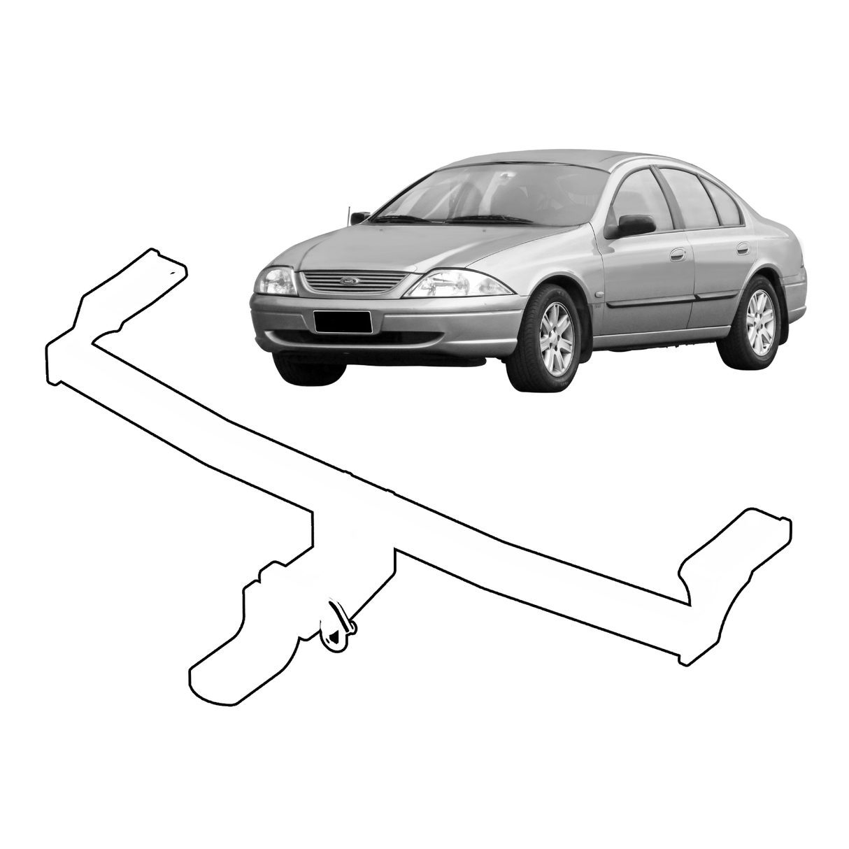 BTA | Light Duty Towbar | Ford Falcon AU Sedan Dedicated LPG 2001–2002 | Capacity 1200kg | FOR066