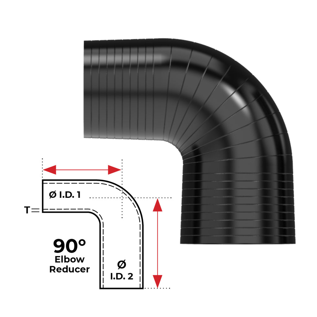 REDBACK | Silicone Hose 2-1/2" In 3" Out 90° Bend Reducer Blue | HSB090063075