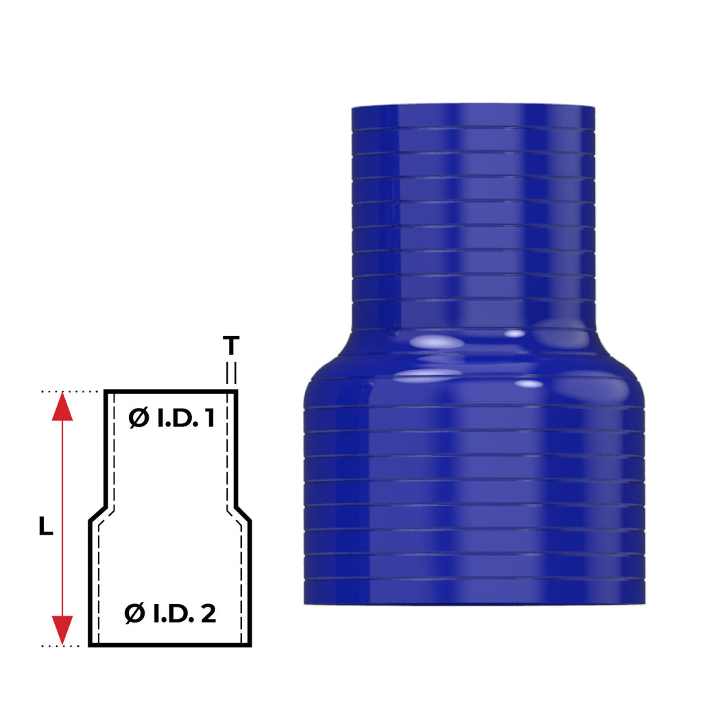 REDBACK | Silicone Hose 3-1/2" In 4" Out Straight Reducer | HSR090100B