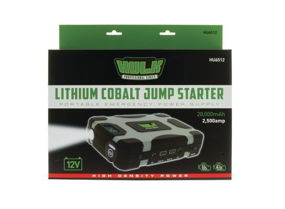 Hulk 4X4 - LITHIUM-COBALT JUMP STARTER 28,000mAh W/LED DISPLY, CARRY