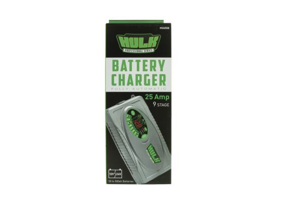 Hulk 4X4 - BATTERY CHARGER 12/24V 9 STAGE 25amp FULLY AUTOMATIC, BOOST