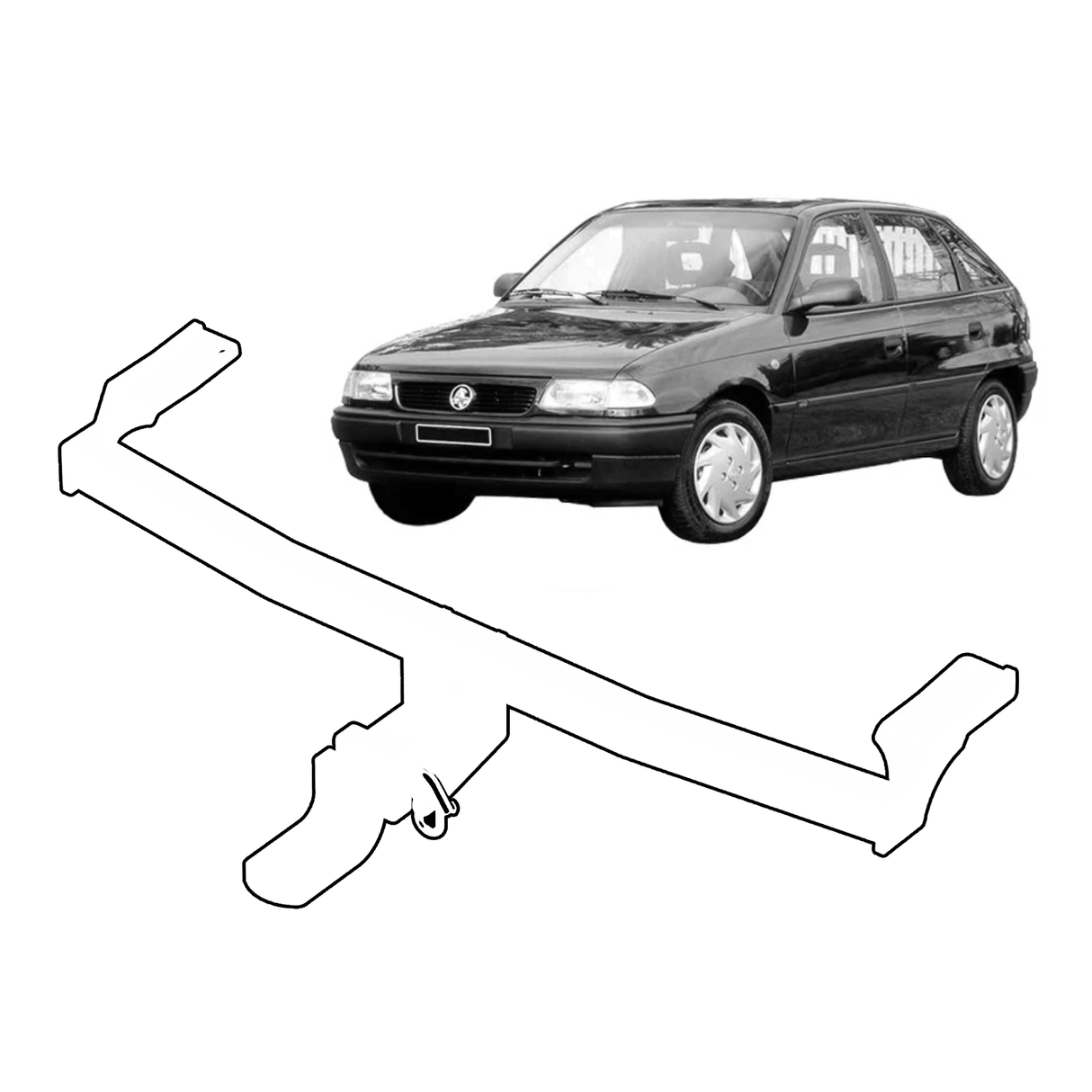 BTA | Light Duty Towbar | Holden Astra TR Hatch 1996–1998 | Capacity 1000kg | HOL038