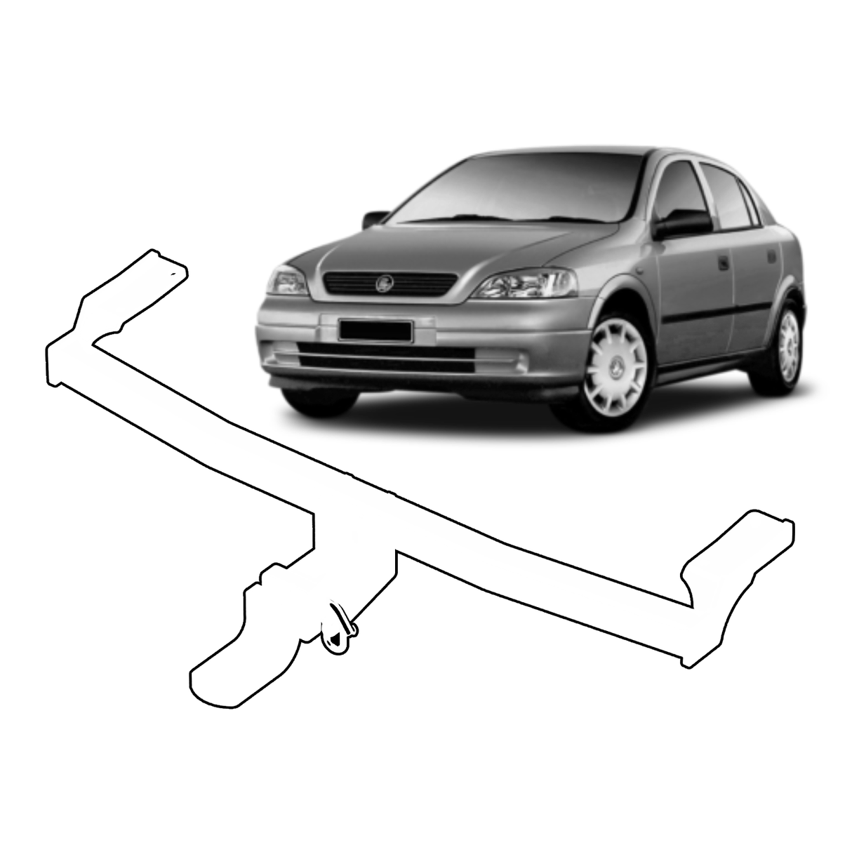 BTA | Light Duty Towbar | Holden Astra TS Hatch 1998–2004 | Capacity 1000kg | HOL042