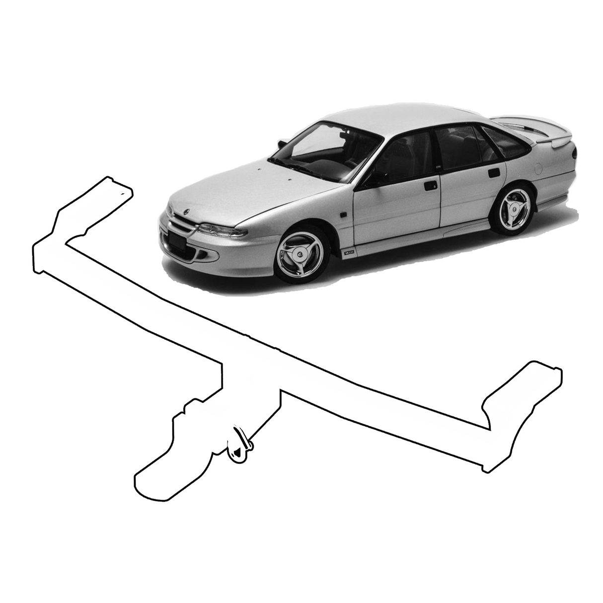 BTA | Light Duty Towbar | Holden Commodore Sedan 1991–1997 | Capacity 1250kg | HOL033SS