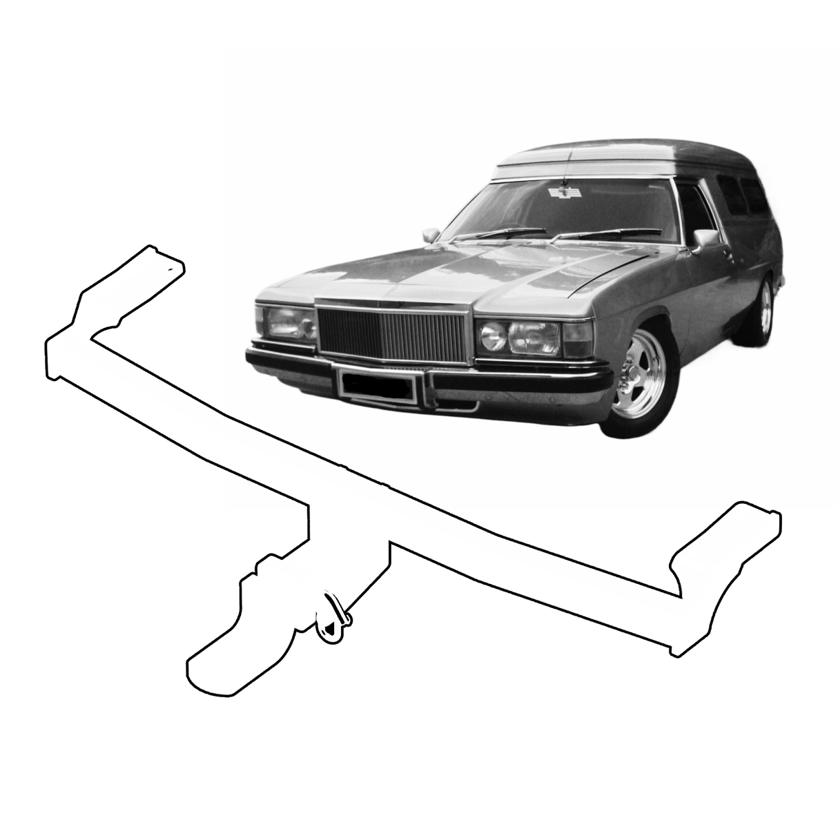 BTA | Light Duty Towbar | Holden Kingswood Ute / Panel Van 1971–1980 | Capacity 1250kg | HOL015