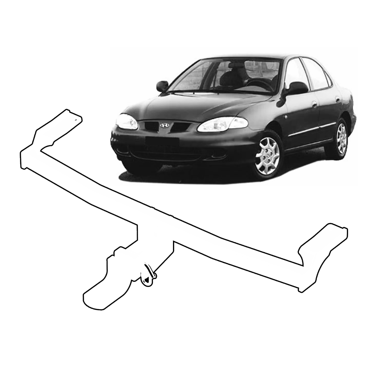 BTA | Light Duty Towbar | Hyundai Lantra Sedan 1995–2000 | Capacity 850kg | HYU09