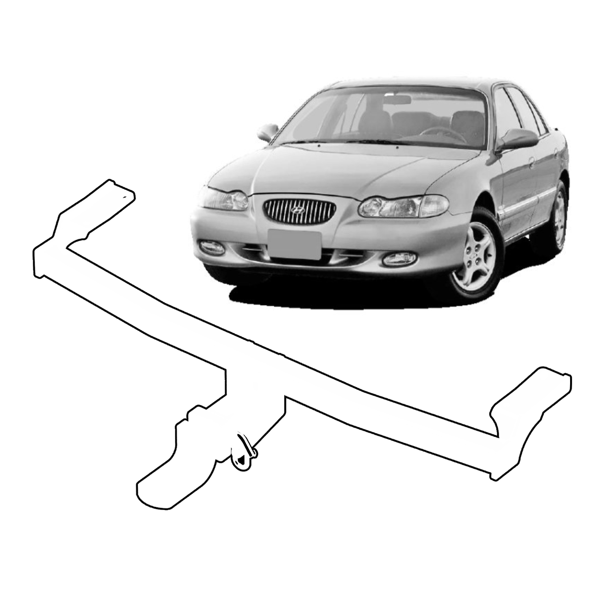 BTA | Light Duty Towbar | Hyundai Sonata Sedan 1993–1998 | Capacity 1200kg | HYU06