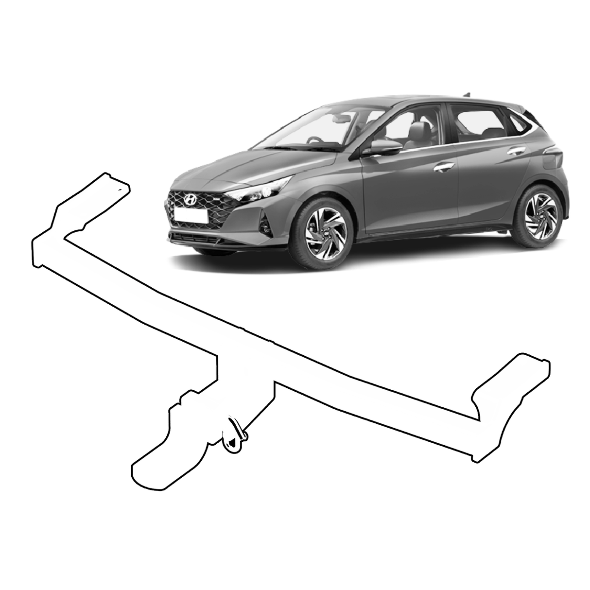 BTA | Light Duty Towbar | Hyundai i20 Hatch 2012–2015 | Capacity 1000kg | HYU024