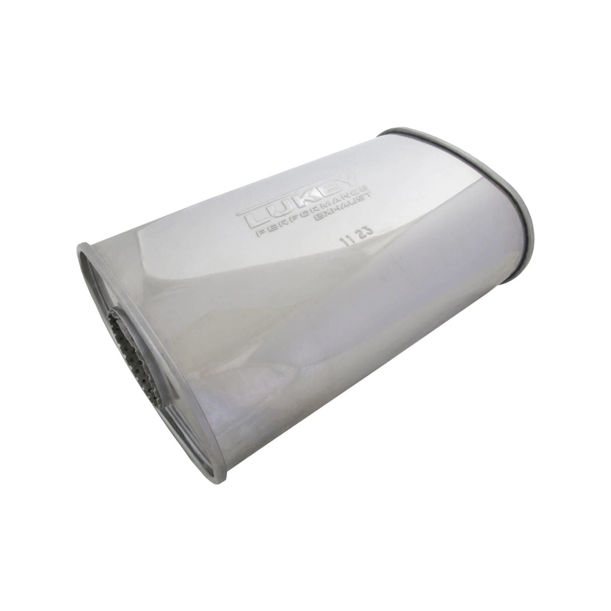 Lukey - 2.25" Chambered Muffler O/C 14"x8"x4" Oval 430 Stainless Steel