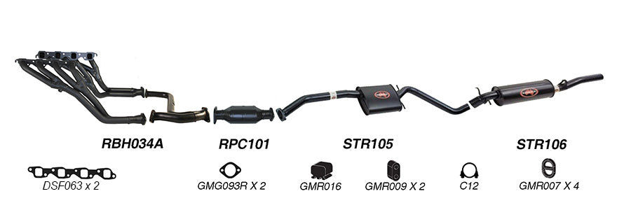 REDBACK | Exhaust System | Holden Commodore VS V8 Sedan IRS 1995–1997 | K-RPM14609