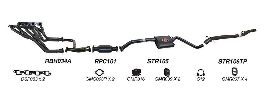 REDBACK | 2.5" Performance Exhaust System | Holden Commodore Calais VS 1995–1997 | K-RPT14610