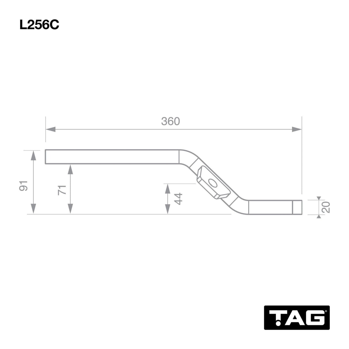 TAG | Standard Duty Tow Ball Mount | Class 2 Replacement 65mm Hole Centre | L256C