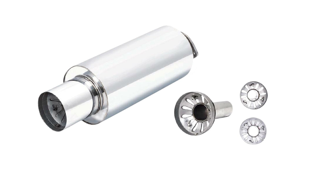 XForce | 3" Inlet Cannon Muffler | 4.5" Tip | 304 Stainless Steel | MF-LP08-3