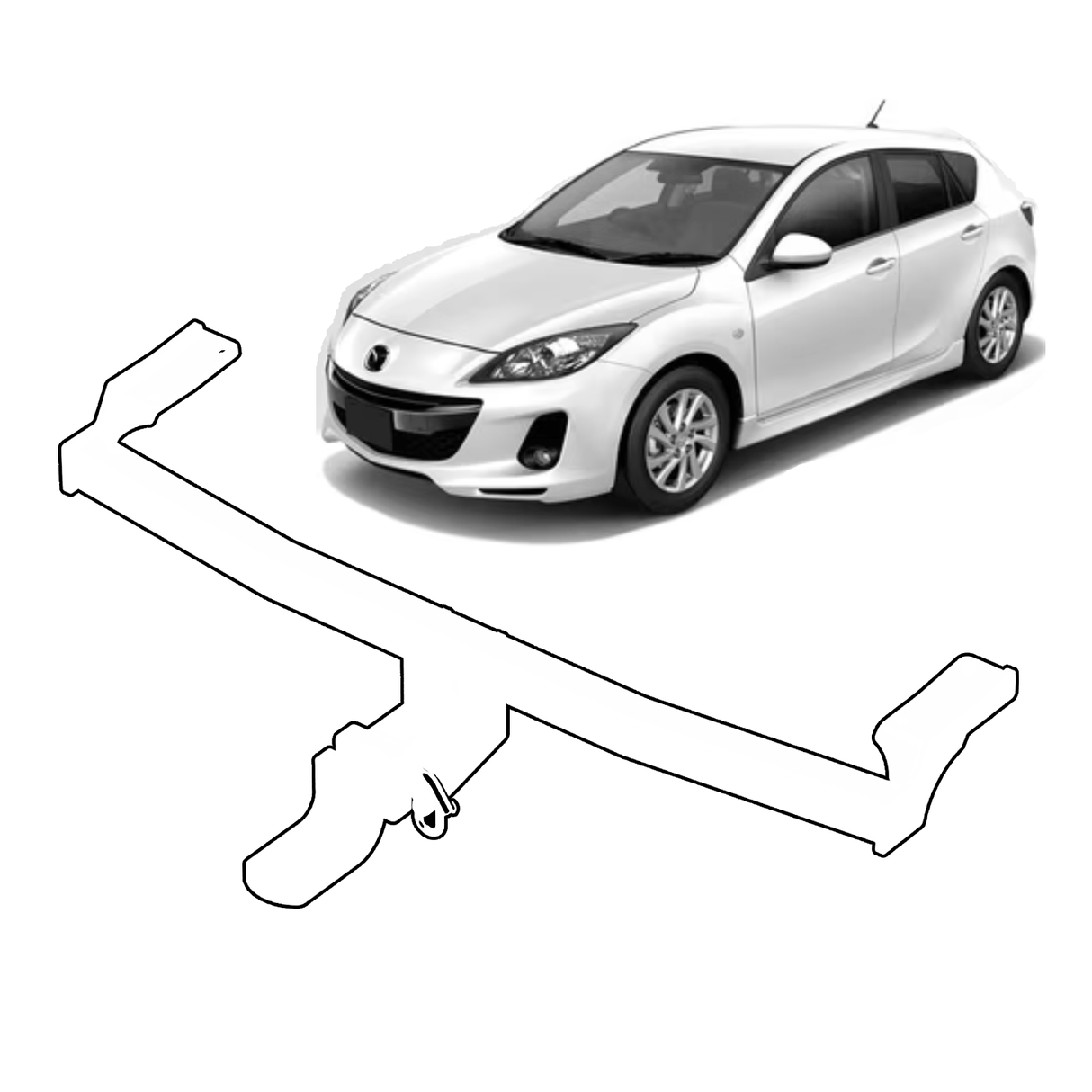 BTA | Light Duty Towbar | Mazda 3 Hatch 2011–2013 | Capacity 900kg | MAZ062