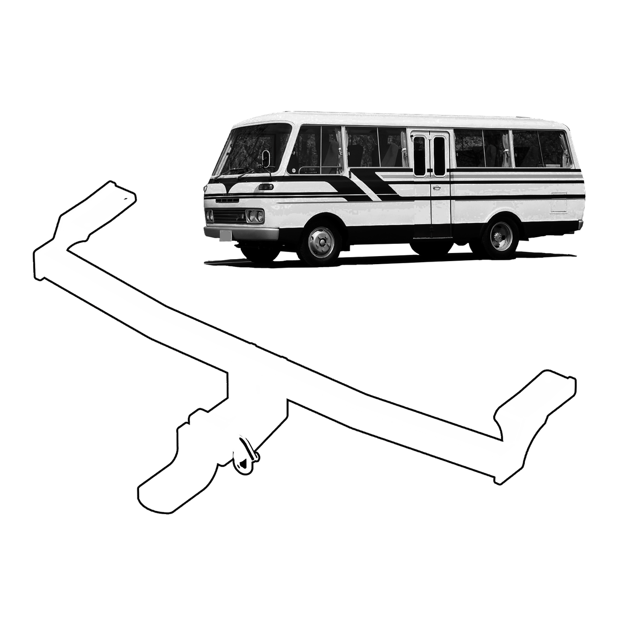 BTA | Light Duty Towbar | Mazda Parkway Bus T3000 / T3500 1982–2002 | Capacity 1500kg | MAZ037